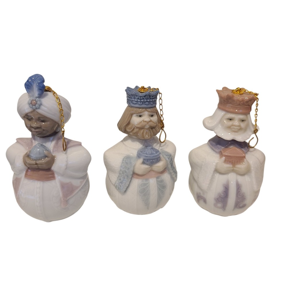 Lladró Three‎ Kings Christmas Ornaments  Nativity Wisemen Set of 3 ***READ***